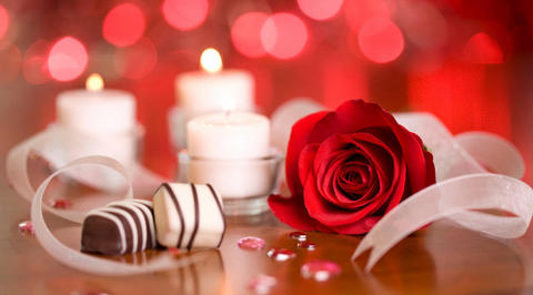 Red rose with special chocolates