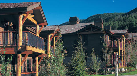 Exterior of mountain lodges