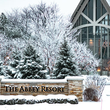 Abbey in snow